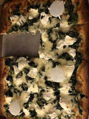 Large 18" Sicilian White Pizza with Spinach