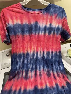 Red, white and blue t-dye