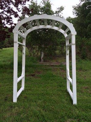 White Wood Wedding Arch