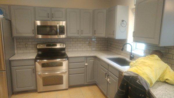 Tile backsplash installed by peterson painting