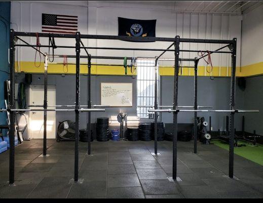 The squat rack area, TRX area and where all the transforming takes place.