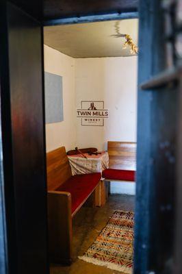 The vault in our tasting room, the former Hogansville Police Department