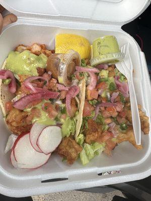 Fish and shrimp taco