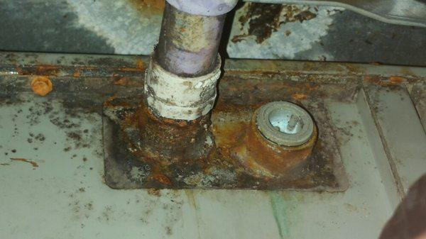 The coil on the unit in the attic is rusting and nearing it's service end.