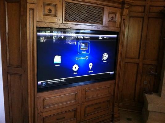 Media Room TV with surround Speakers