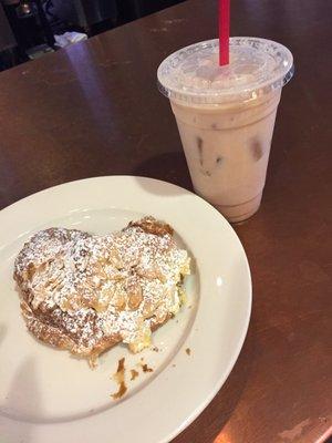 Almond croissant and an iced chai!