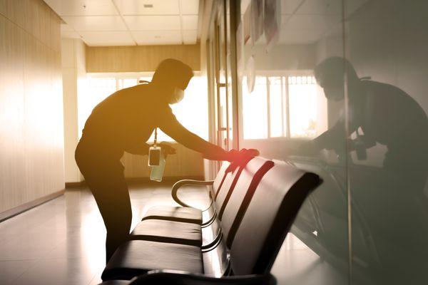 "Prioritizing safety: The waiting area undergoes thorough disinfection, ensuring a clean and welcoming environment for all visitors."