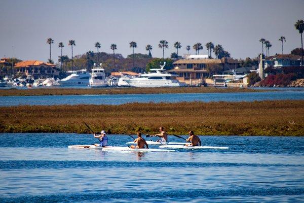 Kayaking along Newport Back Bay