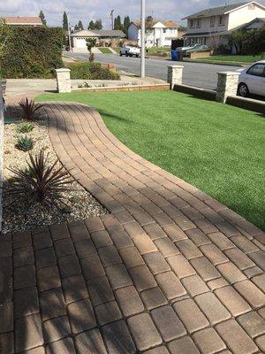 Turf/ pavers / stone / plants/ block