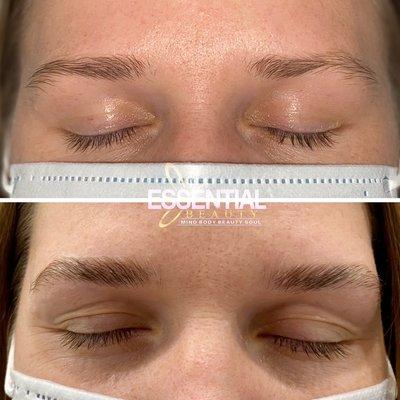 Before & after brow laminate