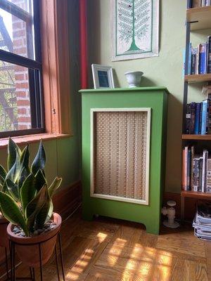 Radiator cover in my reading room