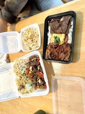 Kole kole beef, bento box, Mac salad side