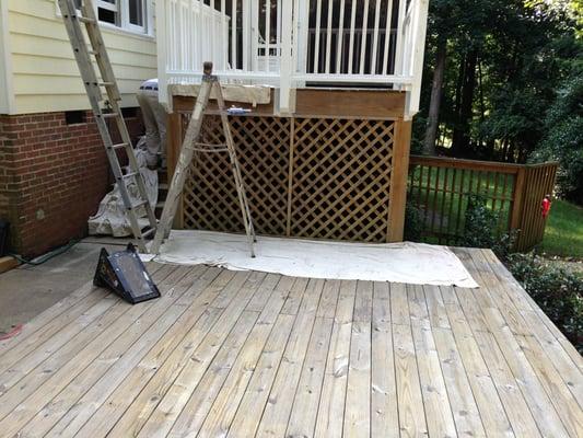 Deck staining before