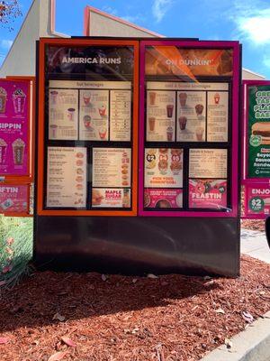 Drive thru menu