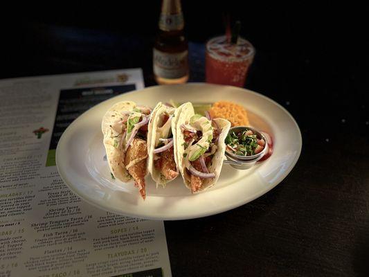 Shrimp tempura tacos