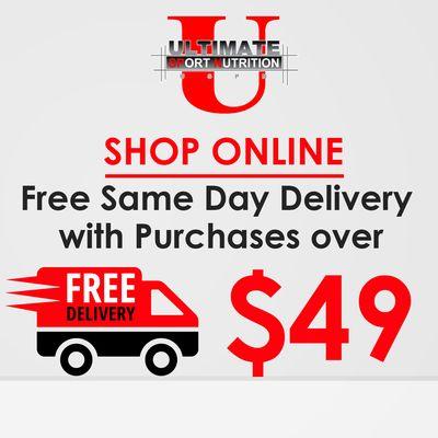 shop online www.ultimatenutritiononline.com Free Delivery in San Diego