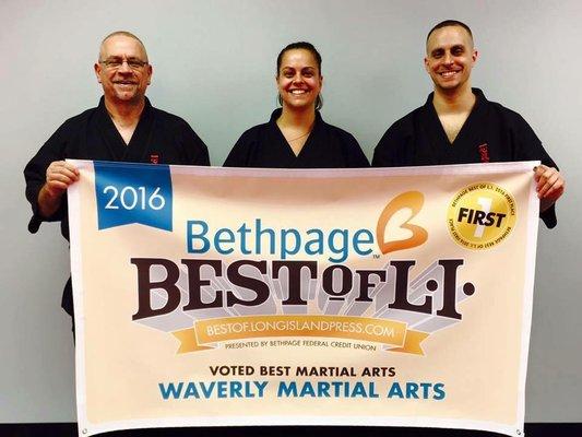 WAVERLY MARTIAL ARTS WAS VOTED THE BEST MARTIAL ARTS SCHOOL ON LONG ISLAND FOR 2016!