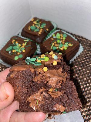 St. Patrick's Hazelnut Brownies