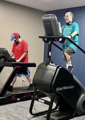 Cardio room with StairMaster, Treadmill, and Elliptical.