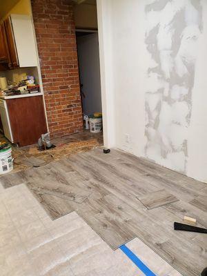 Getting floor tile done