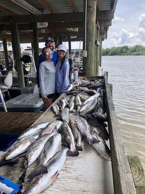 Great day for Hugh and his girls catching speckled trout!