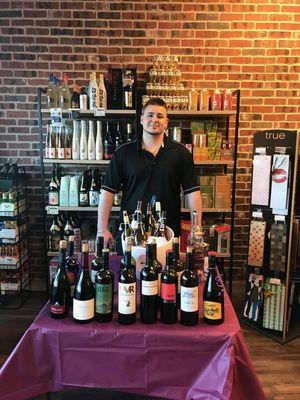 Anthony pouring at the tasting table