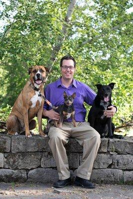 Vonn with his three dogs