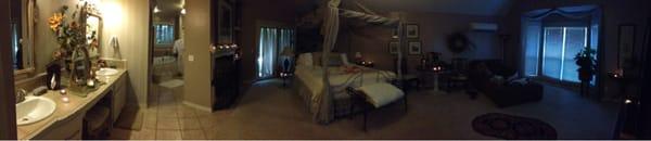 Panoramic view of the honeymoon cottage.