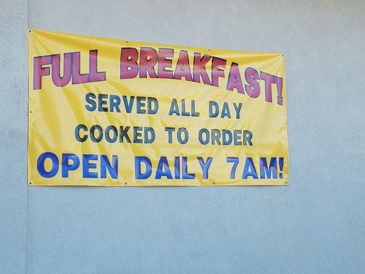 They serve breakfast starting at 7am.