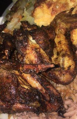 Jerked whole wings and rice