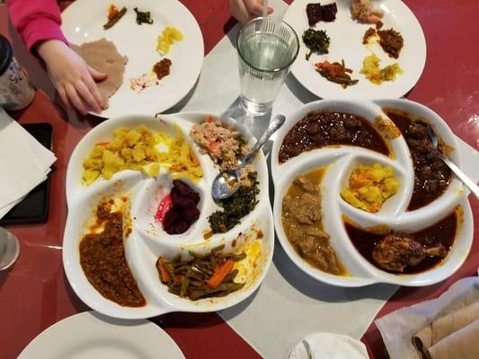 Veggie platter for one and a meat platter for one...