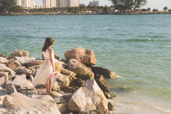 Flower girl day dreaming of her own wedding day!