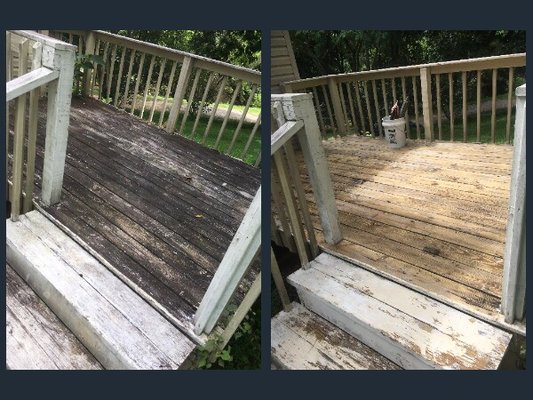 Before and after deck. I also strip and stain decks.