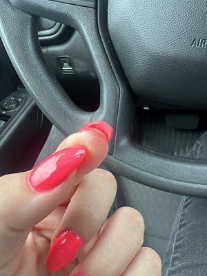 Acrylic barely connected to my real nail