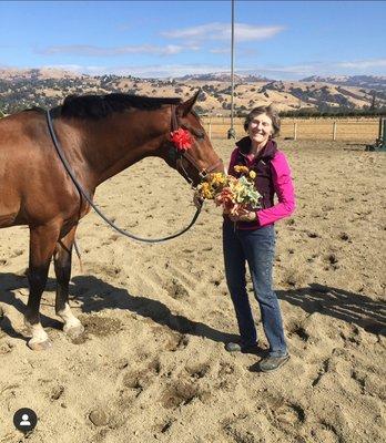 He brought her flowers