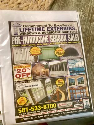 Pre-Hurricane Season Sale Offering 20% Off