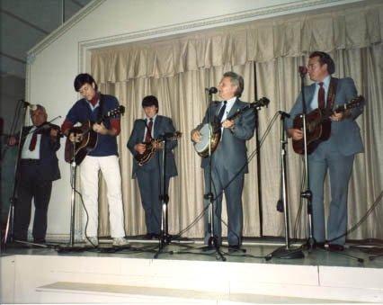 Playing guitar with Ralph Stanley at Marylea Farm (Parent's Farm)