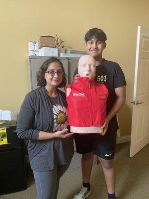 Dr. Bharti & son are officially CPR certified!