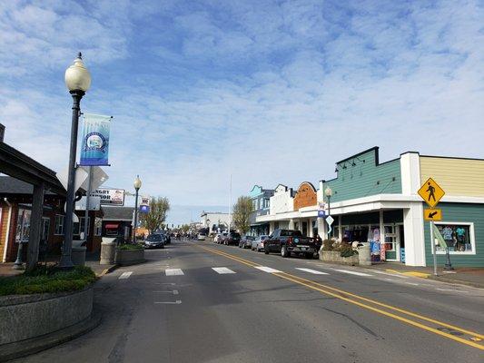 Main road into Long Beach area