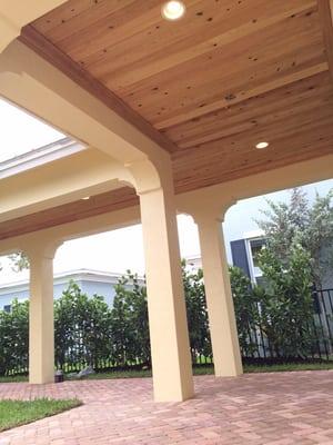 Patio Ceiling with Crown Moulding by Matot Mouldings