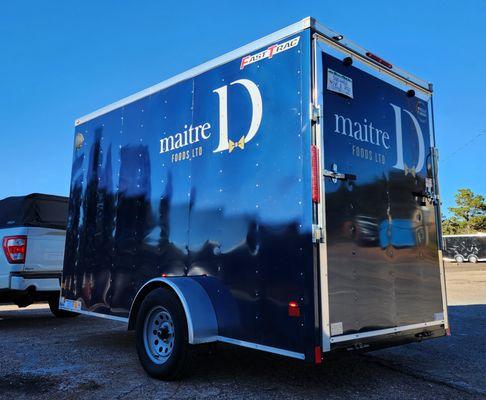 Vinyl cut for Maître D Foods trailor came out great!