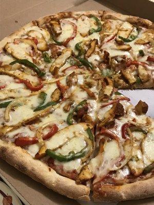 Chicken fajita pizza.