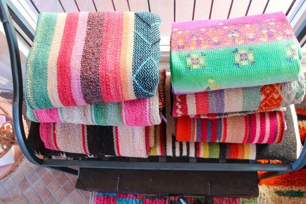 One of a kind blankets and rugs from Peru, Turkey and Mexico