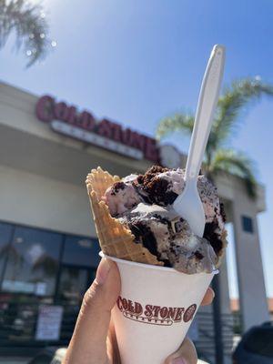 Strawberry and Marble Cake Batter Swirl with Brownie and Chocolate Shavings!