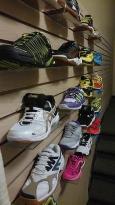 Our vast selection of Shoes. We carry Salming - Prince - Dunlop - Hi-Tec - Harrow