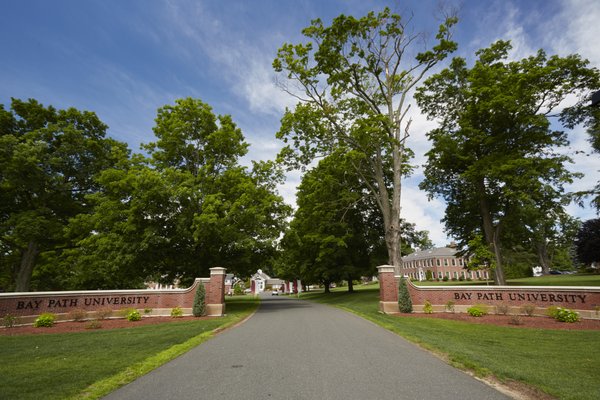 Entrance to Bay Path University's main campus located in Longmeadow, MA.