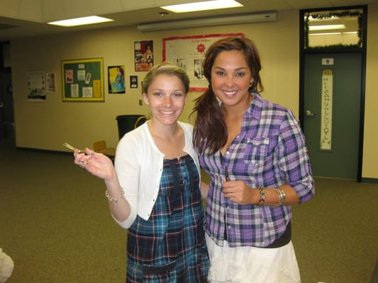 Cutting hair for locks of love