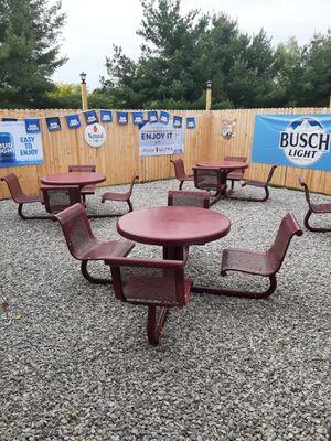 Outdoor seating on our patio