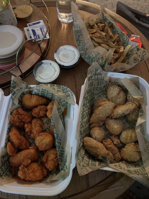 Garlic Parmesan and Mild Boneless Wings, Large Side Fries