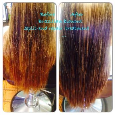 Brazilian blowout split-end repair treatment!